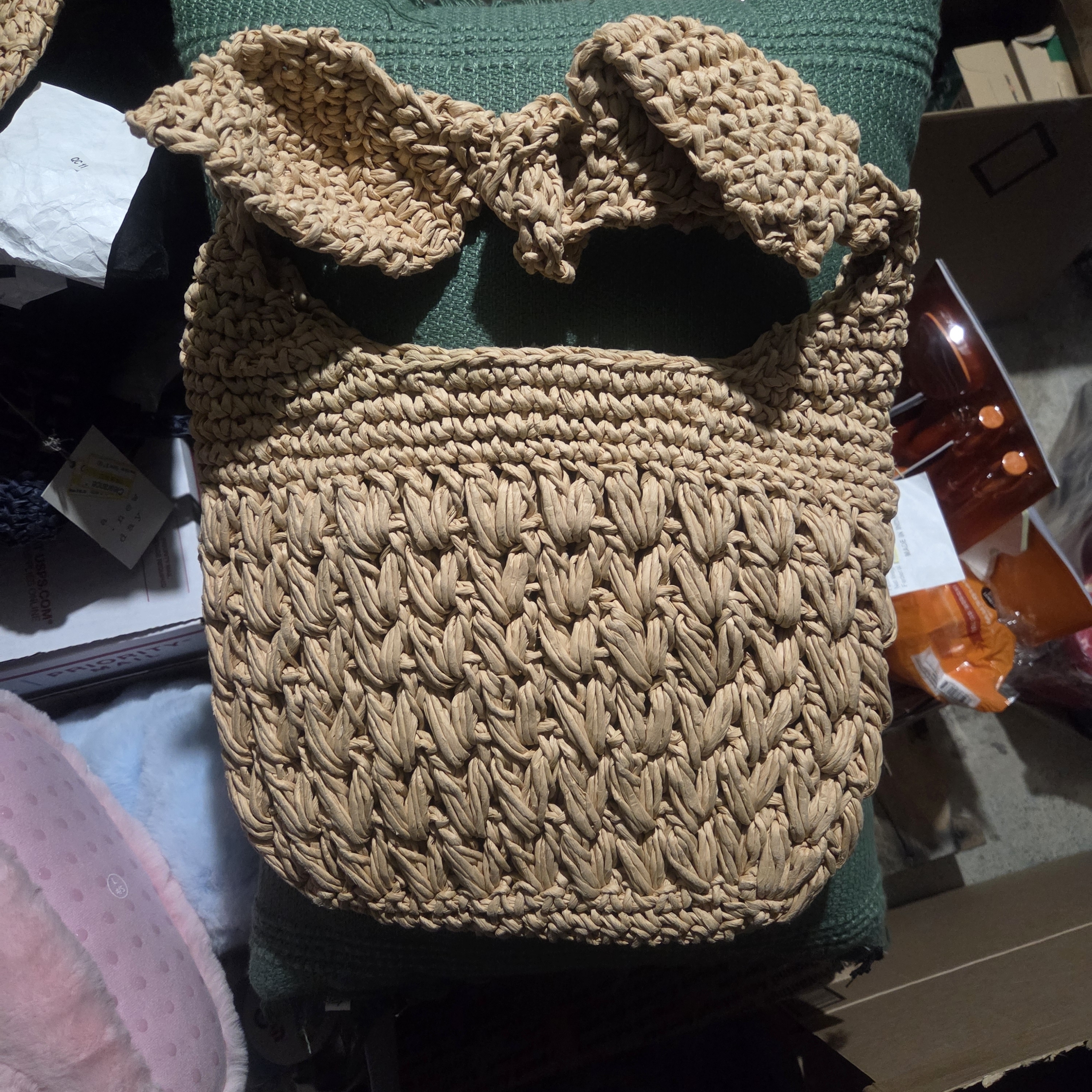 Handcrafted Tan Woven Bag